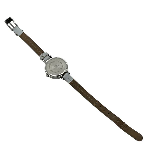 Quartz White Dial Watch with White Leather Strap – Untested, May or May Not Work - Picture 3 of 5